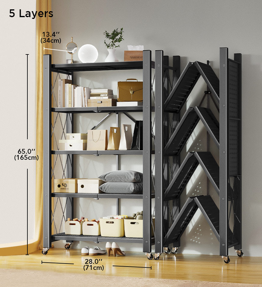 🛒 Ultimative faltbare Metallregal-Organizer – Stark, stilvoll & einfach zu bedienen! ✨